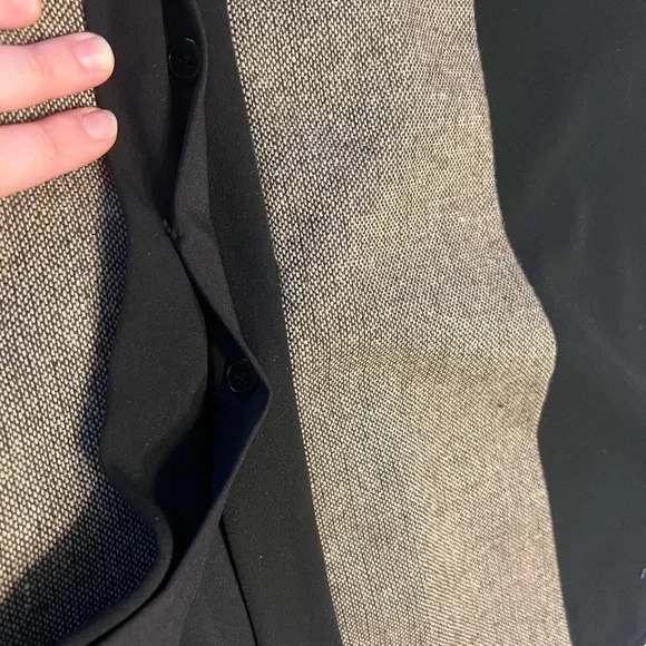 Vince Camuto Black and Tan Midi Button Belt Dress 2 - Picture 5 of 10